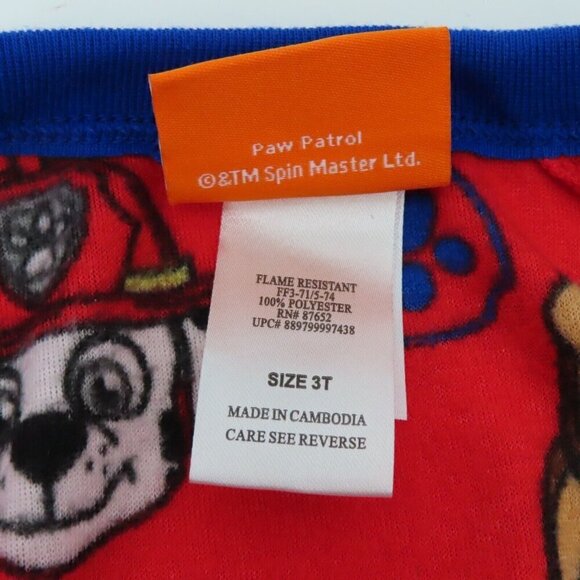 Nickelodeon PAW Patrol 3T Red Fleece Zip Gripper Feet Pajamas One Piece NEW - Picture 6 of 8